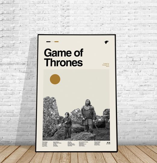 Game of Thrones - The Hound & Arya - Retro Poster