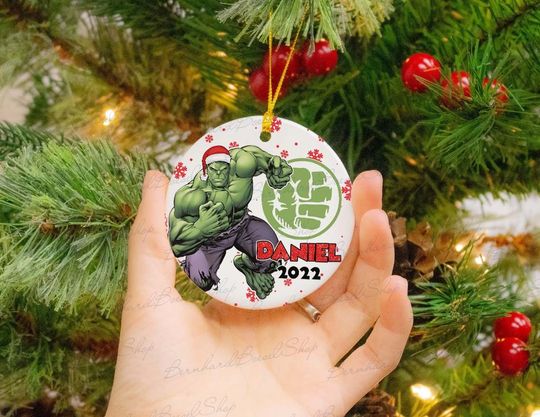 Personalized Hulk Christmas Ornament, Marvel Ornament