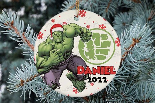 Personalized Hulk Christmas Ornament, Marvel Ornament