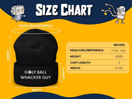 Golf Ball Whacker Guy Beanie: Funny Embroidered Cuffed Hat