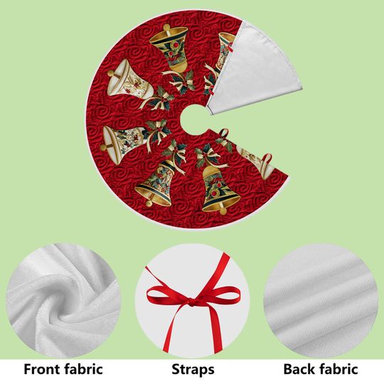 Bells Christmas Tree Skirt for Holiday Home Decorations