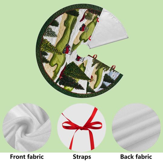 Golf Christmas Tree Skirt, Holiday Golf Decor, Winter Golf Course Tree Mat for Golf Lovers