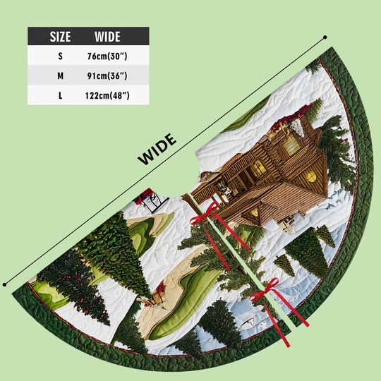 Golf Christmas Tree Skirt, Holiday Golf Decor, Winter Golf Course Tree Mat for Golf Lovers