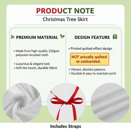 Bells Christmas Tree Skirt for Holiday Home Decorations