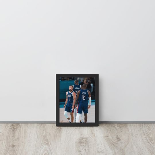 LeBron, KD, Steph Curry Olympics Framed Poster NBA Print  Gift for NBA Fan