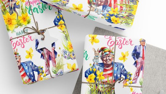 President Donald Easter Wrapping Paper Roll, Donald T Easter Gift Wrapping Paper (COPYRIGHT 2025 )