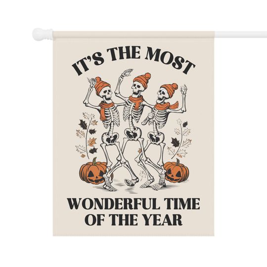 Skeleton Halloween Garden Flag, Spooky Garden Flag, Halloween House Banner, Fall Yard Flag, Spooky Garden Decor, Goth Garden, Halloween Sign