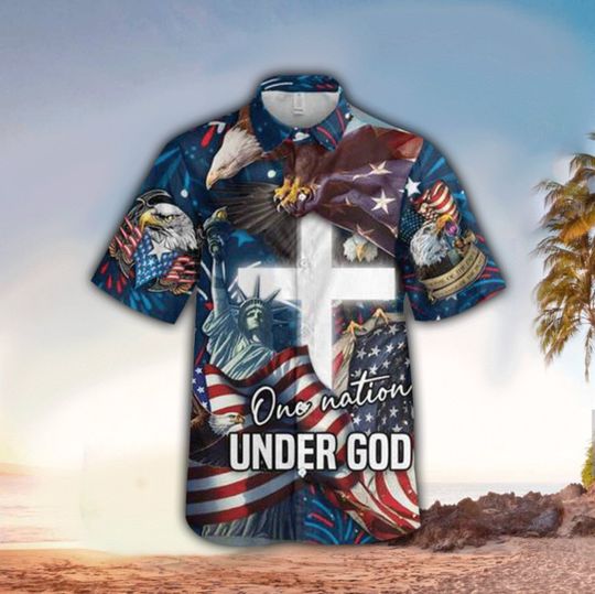 Jesus One Nation Under God Cross Hawaiian Shirt