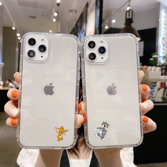 Tom and Jerry Design Clear iPhone 13 12 Case iPhone XS Case iPhone 8 Plus Case iPhone