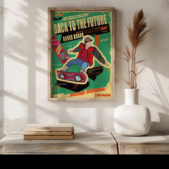 Back to The Future Poster -  Hoverboard Poster- Hoverboard - Hoverboard Marty Mcfly