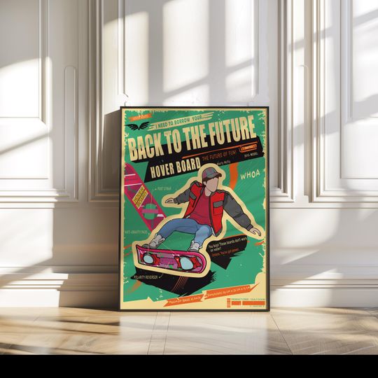 Back to The Future Poster -  Hoverboard Poster- Hoverboard - Hoverboard Marty Mcfly