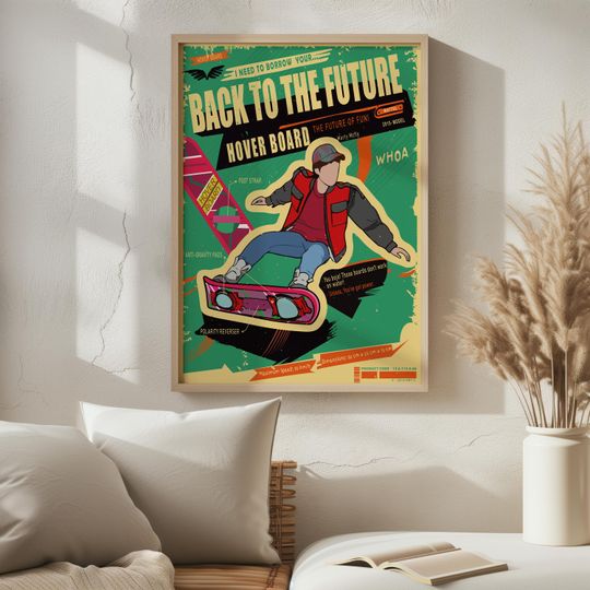 Back to The Future Poster -  Hoverboard Poster- Hoverboard - Hoverboard Marty Mcfly