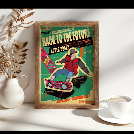 Back to The Future Poster -  Hoverboard Poster- Hoverboard - Hoverboard Marty Mcfly