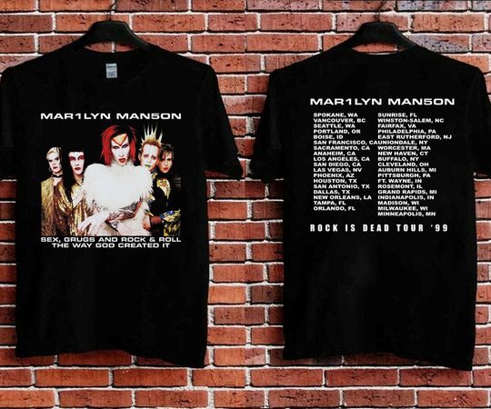 Marilyn Manson Rock Is Dead 1999 Tour Shirt
