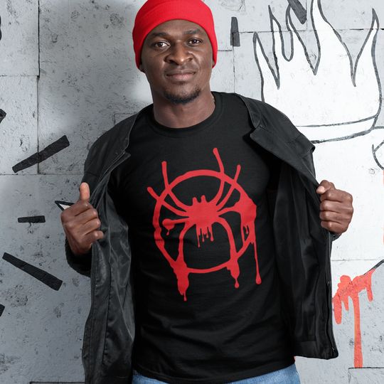 Spider-Man Miles Morales Spider Spray Paint T-Shirt Into the Spiderverse