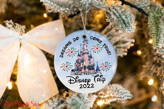 Personalized Disneyland Ornament, Magic Kingdom Ceramic Ornament