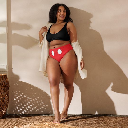 The Mouse Recycled high-waisted bikini, Cute Bikini Set, Recycled high-waisted bikini