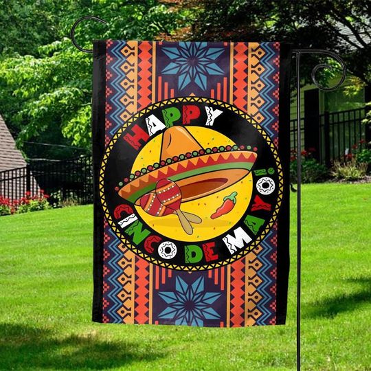 Happy Cinco De Mayo Garden Flag, Let's Fiesta Garden Flag, Cinco De Mayo Garden Flag, Mexican Festical Flag JCKC10