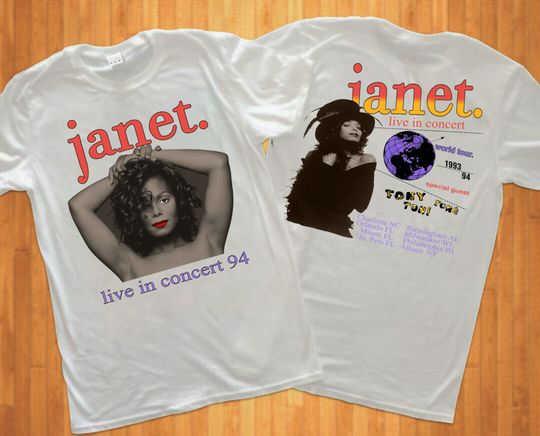Vintage 1993-1994 Janet Jackson Live In Concert World Tour T-Shirt