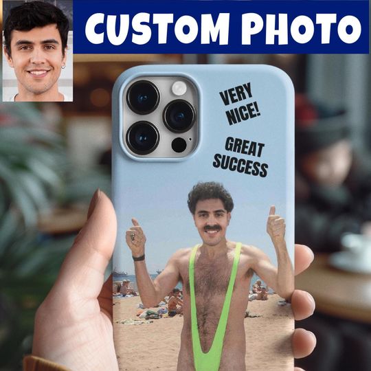 Custom Borat Phone Case | iPhone and Samsung | Funny Phone Case | Gifts For Her Him  | iPhone 16, 15, 14, 13, 12 & Galaxy S23, S22, S21