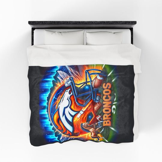 Denver Football Throw Blanket - Cozy Sports Throw, Game Day Decor, Fan Gift