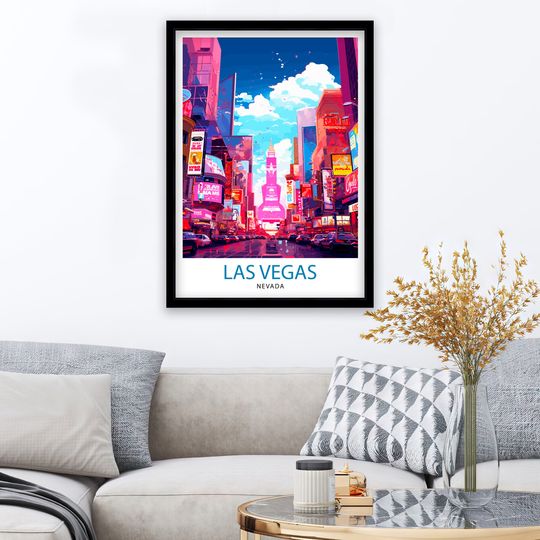 Las Vegas Travel Print| Las Vegas Wall Art Las Vegas Poster Las Vegas Illustration Las Vegas Nevada Travel Poster Las Vegas Souvenir