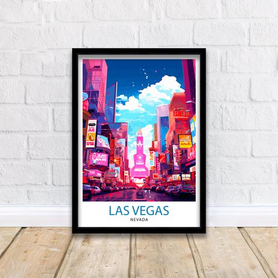 Las Vegas Travel Print| Las Vegas Wall Art Las Vegas Poster Las Vegas Illustration Las Vegas Nevada Travel Poster Las Vegas Souvenir