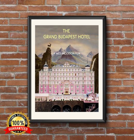 The Grand Budapest Hotel Poster, Wes Anderson, Vintage Retro