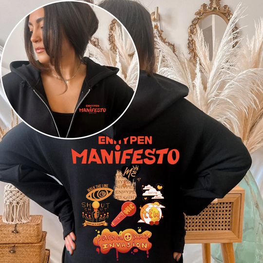 ENHYPEN Manifesto 2022 World Tour Zip Hoodie, Manifesto Tour 2022