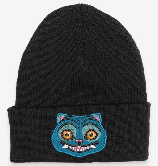 Derpy the Tiger from K-Pop Demon Hunters Embroidered Black Beanie Hat