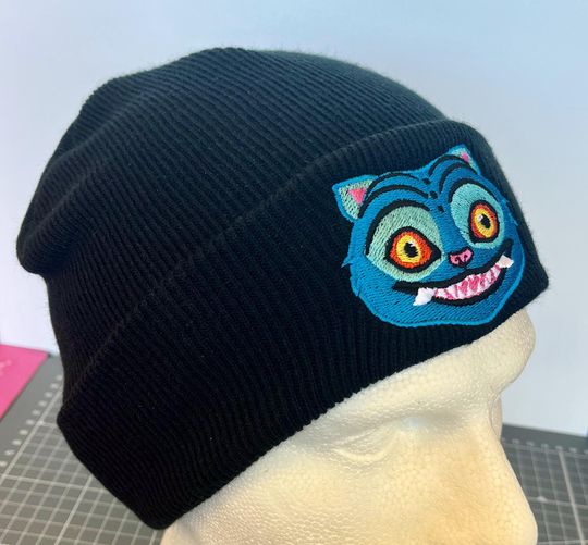 Derpy the Tiger from K-Pop Demon Hunters Embroidered Black Beanie Hat