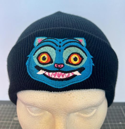 Derpy the Tiger from K-Pop Demon Hunters Embroidered Black Beanie Hat