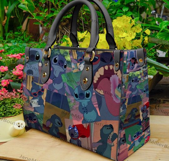 Stitch Disney Leather Bag, Stitch Lover Handbag