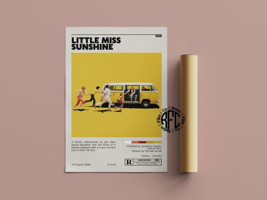 Little Miss Sunshine Retro Vintage Poster, Minimalist Movie Poster