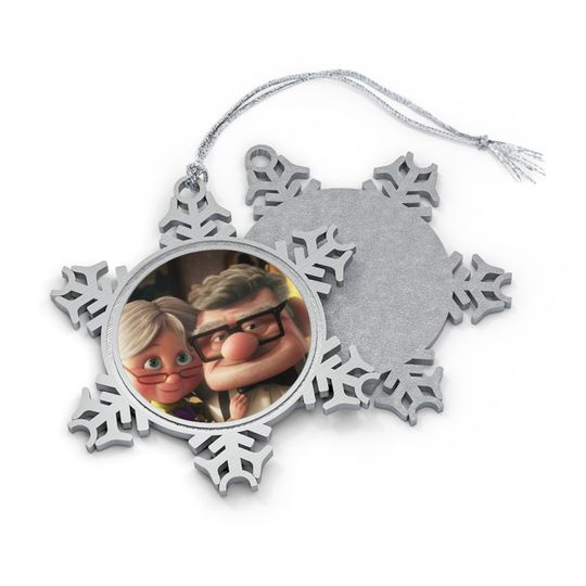 Disney UP Ellie and Carl Pewter Snowflake Ornament