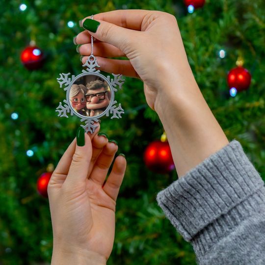 Disney UP Ellie and Carl Pewter Snowflake Ornament