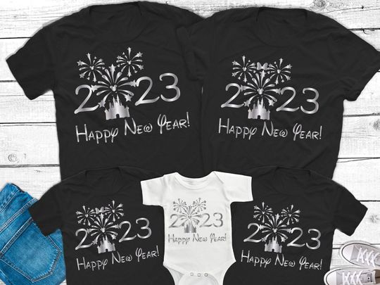 Disney New Year's Eve Matching Family Shirt 2023 , Happy New Year Fireworks Disneyworld
