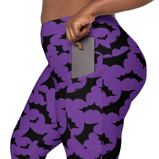 Bat Recycled Leggings with pockets - All-over bats pattern print leggings