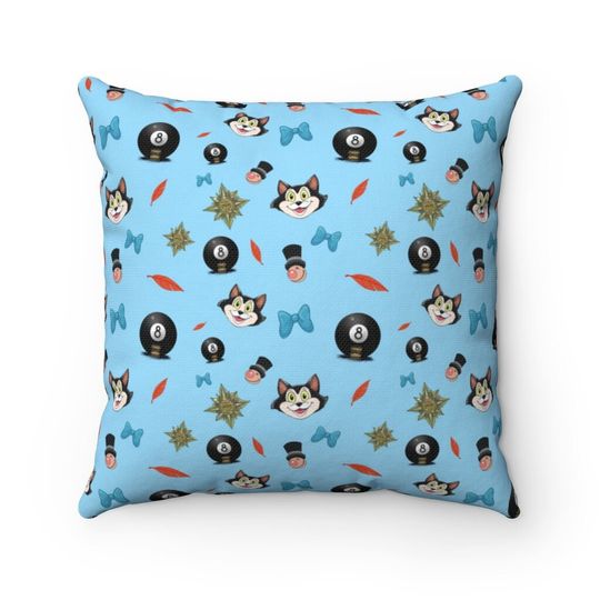 Pinocchio Inspired, Figaro, Blue,  2-Sided Pillow Cover, 4 Size Options