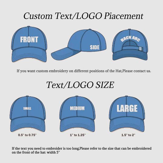 Custom text or pattern embroidered caps, custom embroidered baseball caps, Bachelor Party Gifts