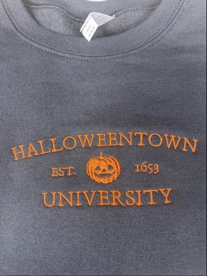 Halloweentown University Embroidered Crew Neck Sweatshirt