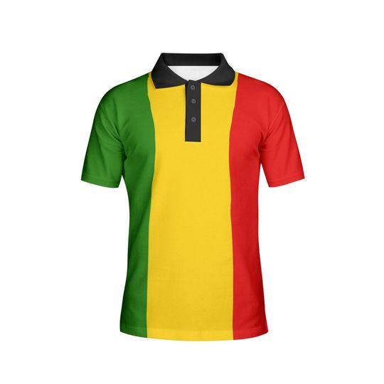 green yellow red polo shirt