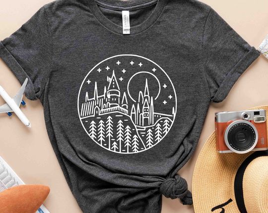 Hogwarts Magical Wizard Castle T-shirt, Wizard school HP Orlando Vacation shirts