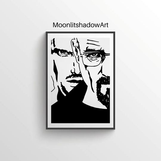 Breaking bad movie art, Black and white wall Premium Matte Vertical Poster