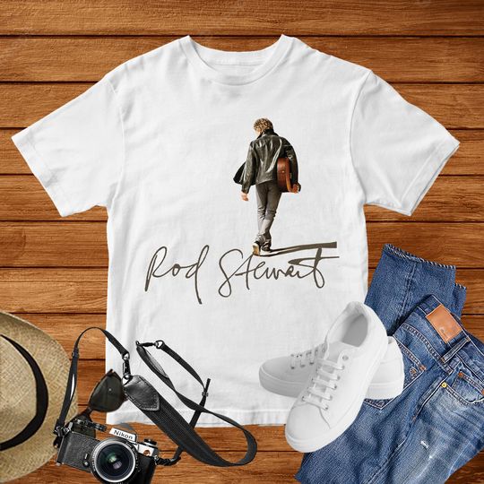 Rock And Pop Star Rod Stewart Signature T-Shirt