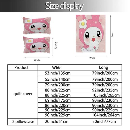 Christmas My Melody Kuromi Bedding Set.