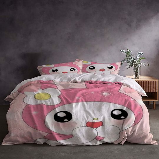 Christmas My Melody Kuromi Bedding Set.