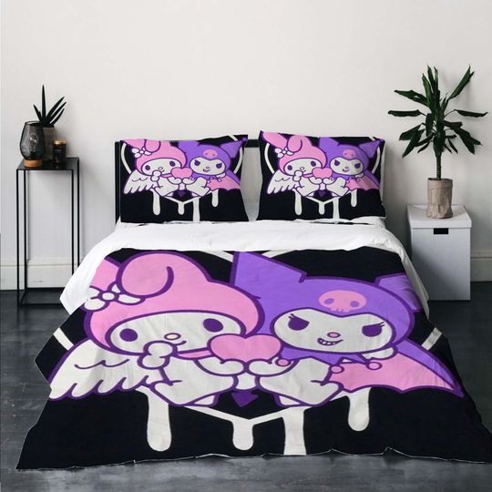 Christmas My Melody Kuromi Bedding Set.