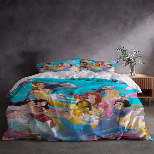 Custom Christmas Disney Princess Three-Piece Quilt cover Set