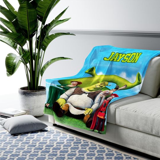 Personalized Shrek Characters Blanket, Disney Shrek Fleece Blanket